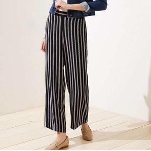 LOFT - Black Striped Flowy Pants